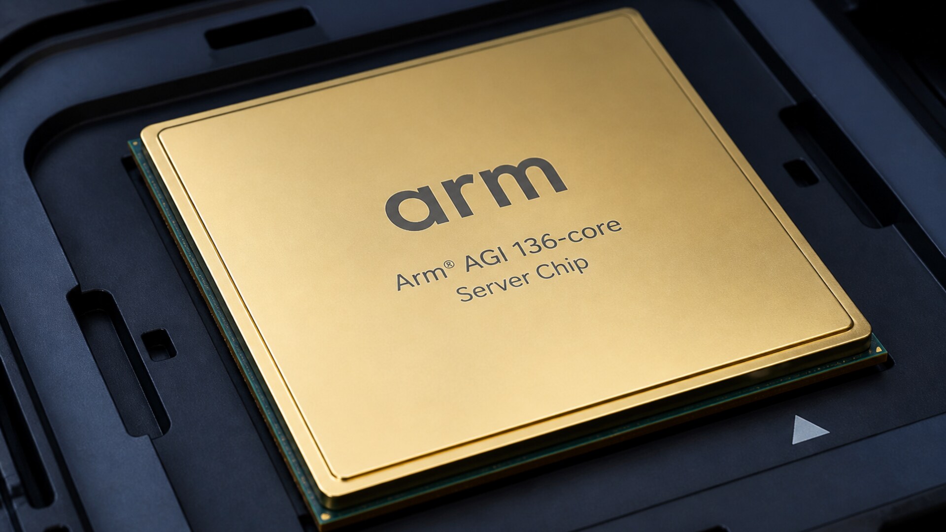 Arm AGI 136-core in a black tray