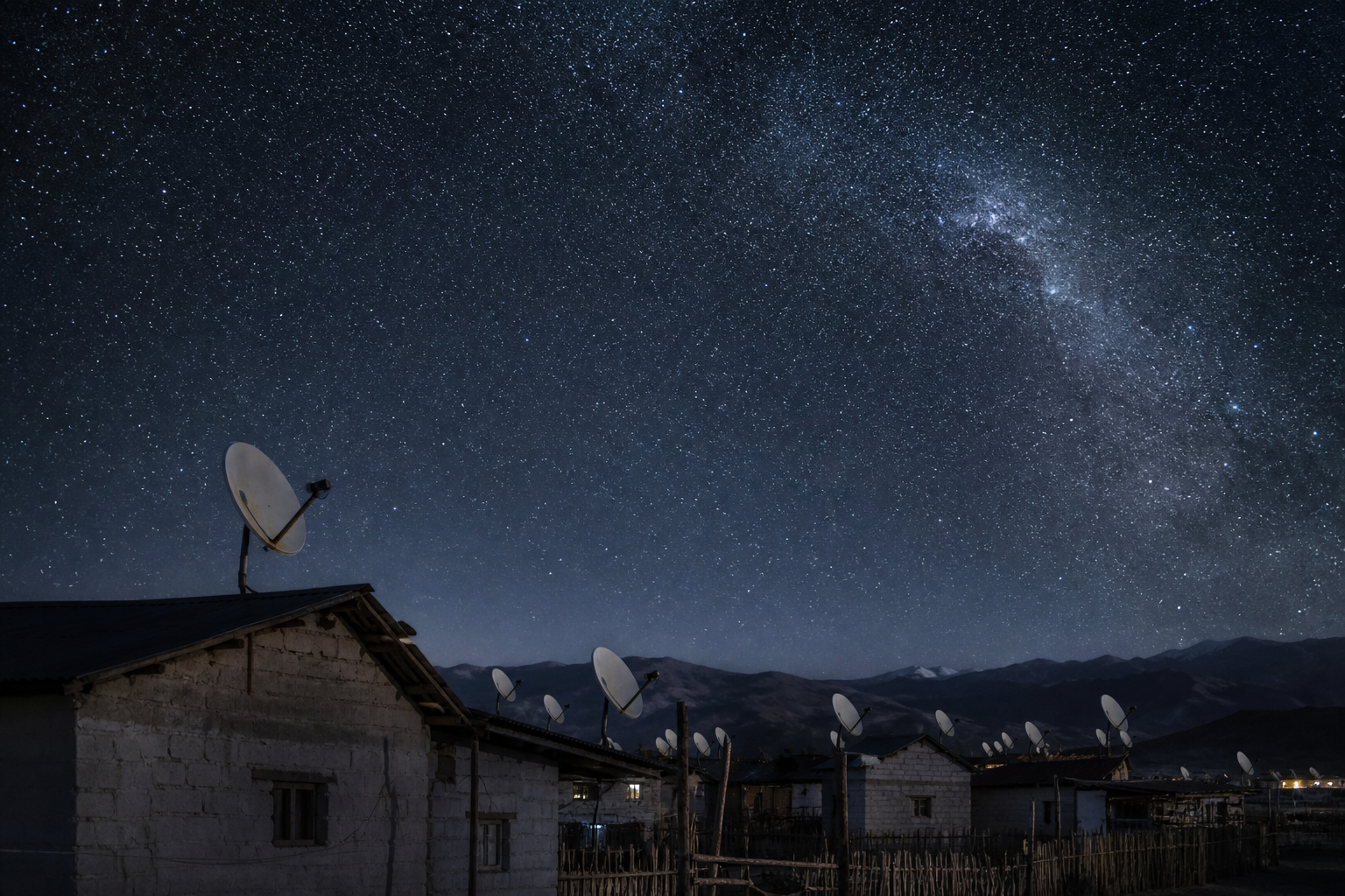 Dishes catching a constellation